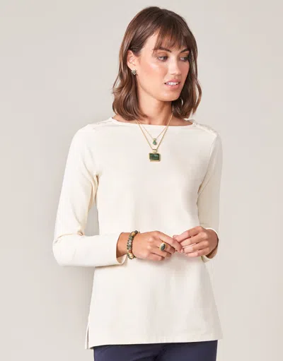 Spartina 449 Brooke Knit Top Buttercream In White