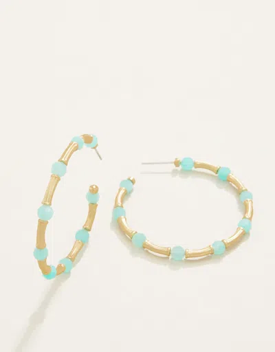Spartina 449 Calm Waters Hoop Earrings Amazonite In Gold