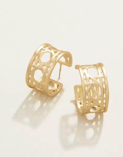 Spartina 449 Cane Midi Hoop Earrings Gold