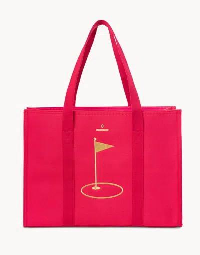 Spartina 449 Carry All Tote Flagstick On Green Pink