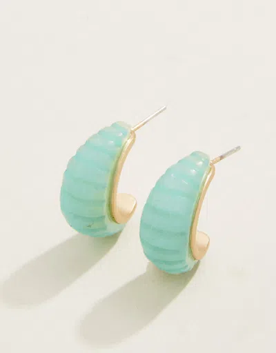Spartina 449 Carved Hoop Earrings Jade In Blue