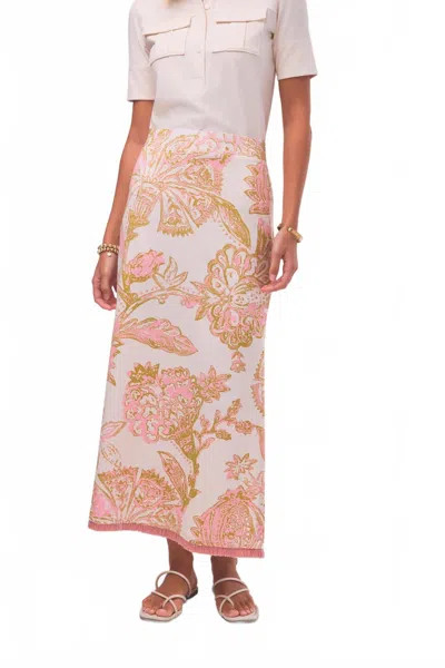 Spartina 449 Castillo Jacobean Jersey Midi Skirt In Cream In Multi