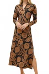 Spartina 449 Celia Guerard Midi Dress In Estate Vine In Brown