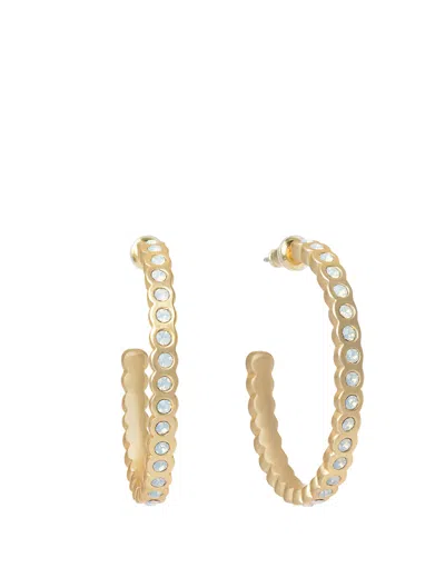 Spartina 449 Chambers Hoop Earrings White Opal In Gold