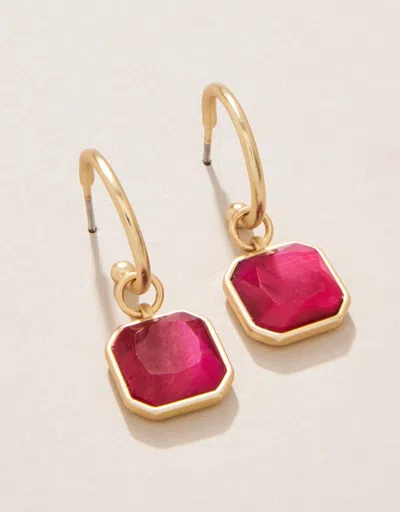 Spartina 449 Chateau Convertible Hoop Earrings Optic Pink In Red
