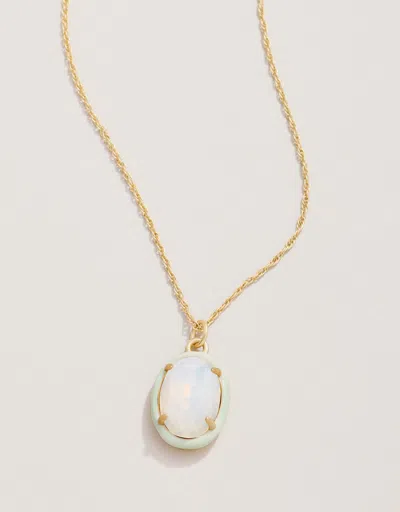 Spartina 449 Clara Oval Necklace 18'' White Opal In Blue