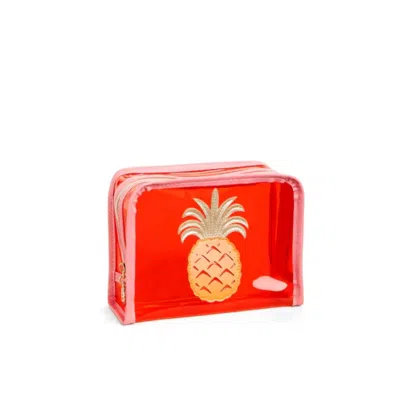 Spartina 449 Clear Cosmetic Case In Pink Pineapple