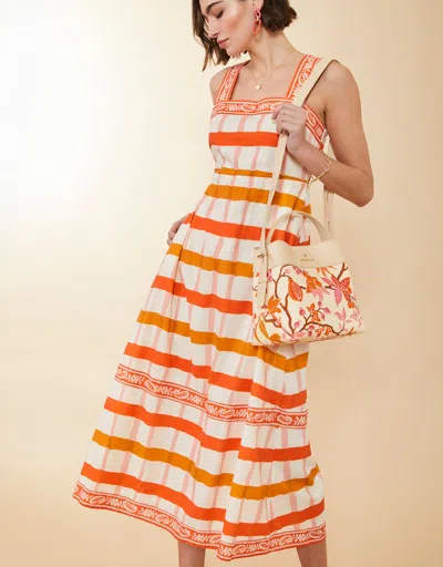 Spartina 449 Cleona Midi Dress Richmond Hill Plaid In Orange