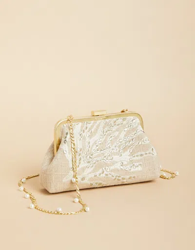 Spartina 449 Coral Embroidered Clutch Bascom