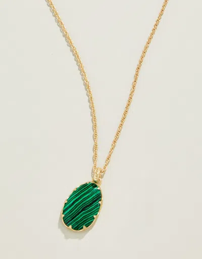 Spartina 449 Coralie Necklace 36" Green Malachite In Gold
