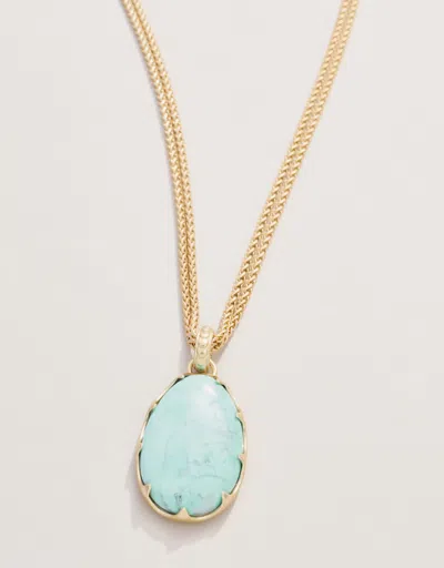 Spartina 449 Coralie Necklace 36" Light Turquoise In Gold
