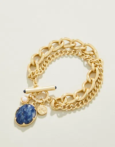 Spartina 449 Coralie Toggle Bracelet Blue In Gold