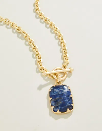 Spartina 449 Coralie Toggle Necklace 18" Blue In Gold