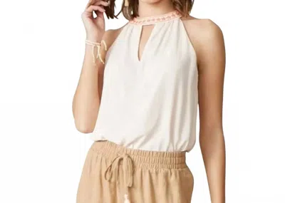 Spartina 449 Corynne Halter Neck Top In Cloud Pink In White