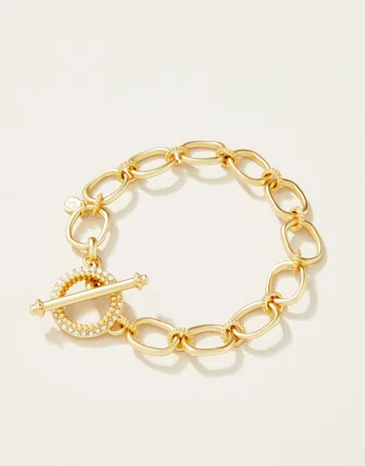 Spartina 449 Cristal Aura Toggle Bracelet White Opal In Gold