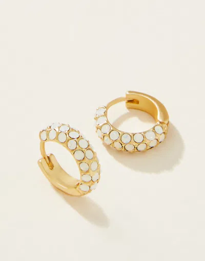 Spartina 449 Cristal Pavé Hoop Earrings In Gold