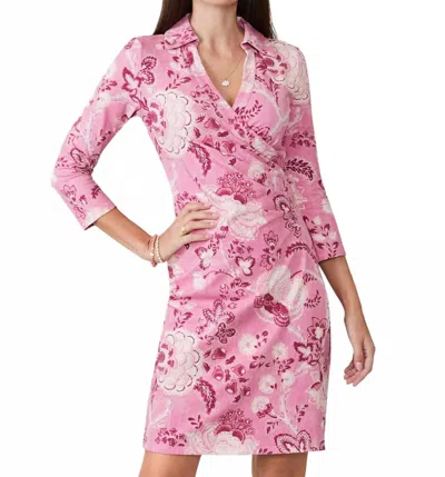 Spartina 449 Cristina Harbor River Fall Foliage Wrap Dress In Pink