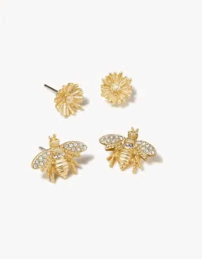 Spartina 449 Daisy Picnic Stud Earrings In Gold In Silver