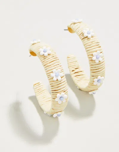Spartina 449 Daisy Straw Hoop Earrings Natural In Gold