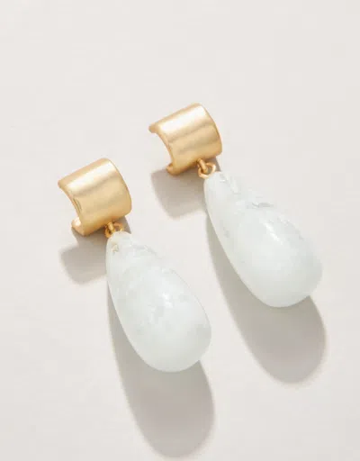 Spartina 449 Dew Drop Earrings White In Gold