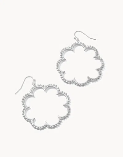 Spartina 449 Dotted Daisy Earrings Silver In Gray
