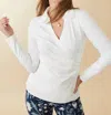 Spartina 449 Edeline Wrap Top Long Sleeve In Pearl White In White