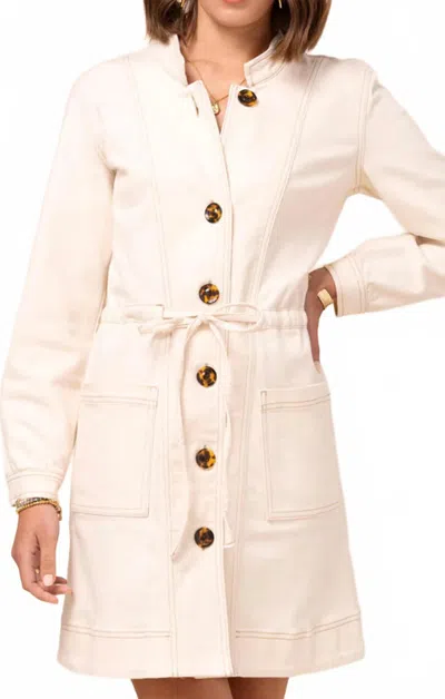 Spartina 449 Elena Denim Dress In Antique White In Brown