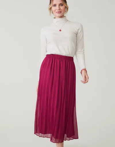 Spartina 449 Elvira Pleated Skirt Crimson Plum In Pink