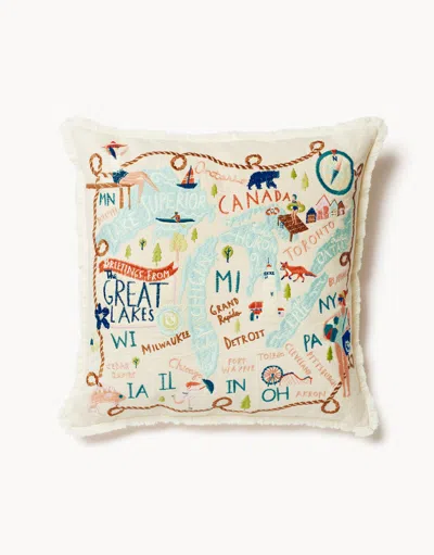 Spartina 449 Embroidered Pillow Great Lakes