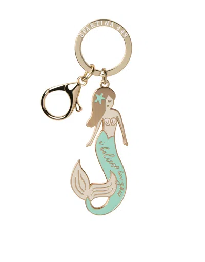 Spartina 449 Enamel Keychain Mermaid/sea Foam In Gray