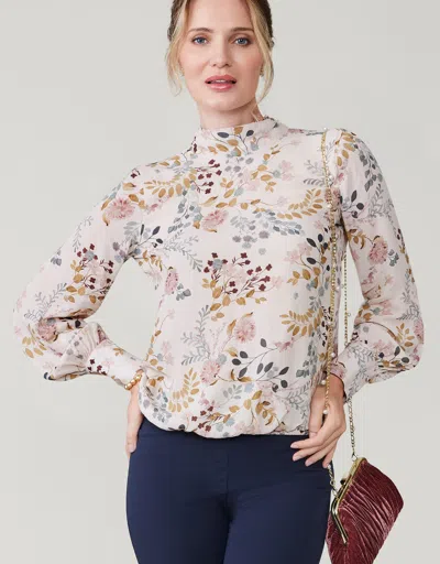 Spartina 449 Erinne Blouse Lagoon Trail Floral In Neutral