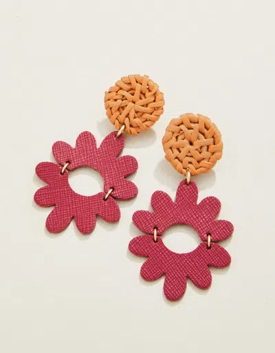 Spartina 449 Fiesta Flower Earrings Sangria In Red
