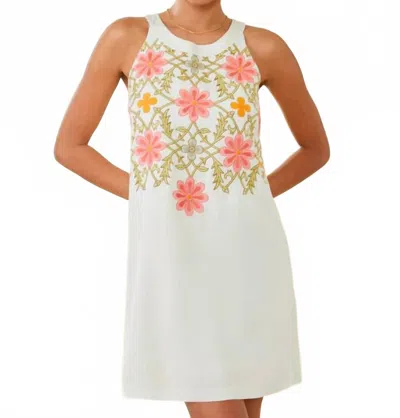 Spartina 449 Floral Embroidered Kieran Haler Dress In Green In White