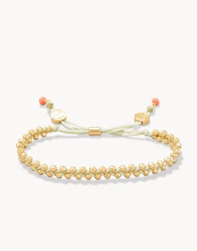 Spartina 449 Friendship Bracelet In Sage/gold Beads