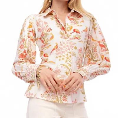 Spartina 449 Gloria Blouse In Castillo Toile Cream In Multi
