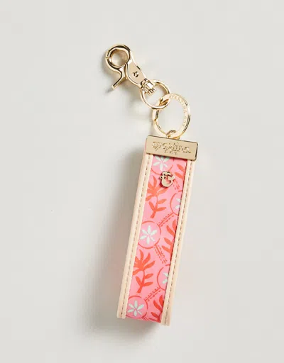 Spartina 449 Grab-n-go Keychain Queenie Quilted Floral In Pink