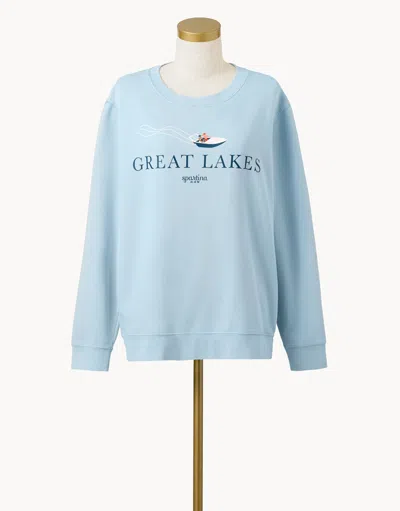 Spartina 449 Great Lakes Sweatshirt Mint Speedboat In Blue