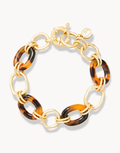Spartina 449 Harbor Resin Chain Bracelet Tortoise In Gold