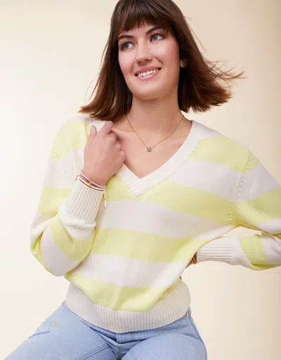 Spartina 449 Harbour Sweater Citrus Stripe In Multi