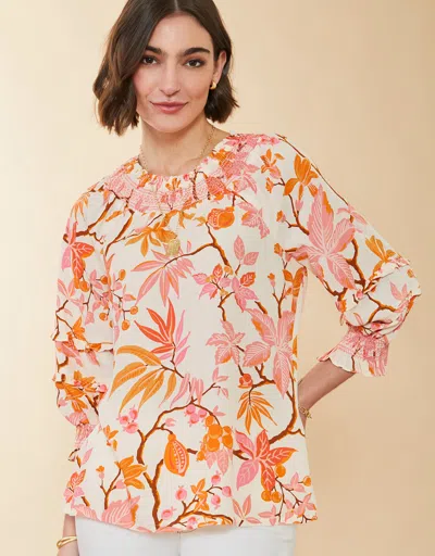 Spartina 449 Heidi Blouse Richmond Hill Honeysuckle Cream In Multi