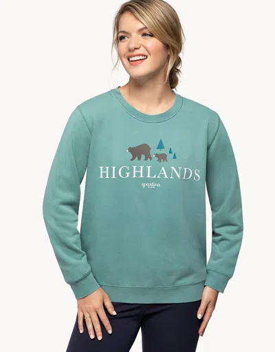 Spartina 449 Highlands Sweatshirt Alpine Green Bear