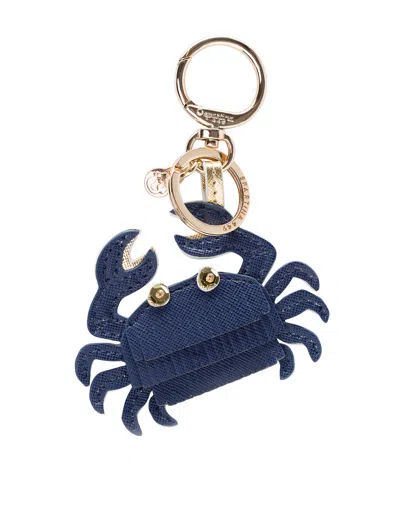 Spartina 449 Icon Keychain Crab/navy In Gold