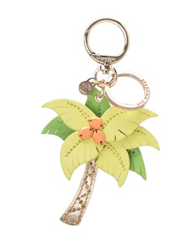 Spartina 449 Icon Keychain Palm Tree/green In Gold