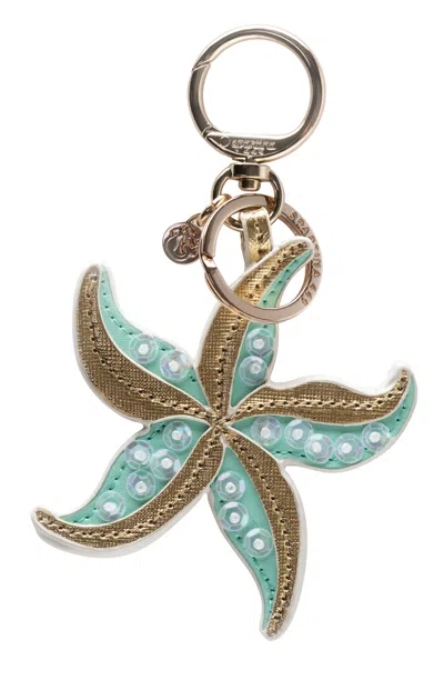 Spartina 449 Icon Keychain Starfish/sea Foam In Gray