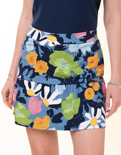 Spartina 449 Jersey Flounce Skort Strathy Hall Abstract Floral In Multi