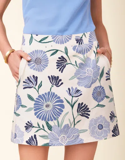 Spartina 449 Jersey Skort Ogeechee Daisy Blue In Multi
