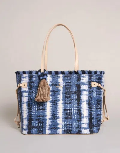 Spartina 449 Jetsetter Tote Bag In Oyster Factory Tides In Blue