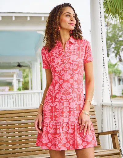Spartina 449 Joelle Polo Dress Mcallister Floral Vine Pink
