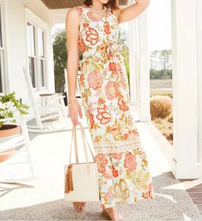 Spartina 449 Justine River Club Jacobean Midi Dress In Floral In Multi