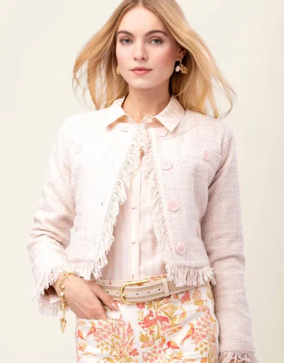 Spartina 449 Katherine Tweed Jacket In English Rose In Pink